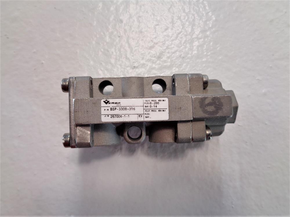 Versa 1/4" NPT 3-Way Valve BSP-3308-316